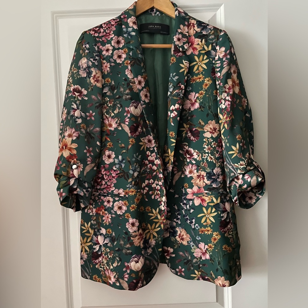 Zara Multicolor Floral Blazer